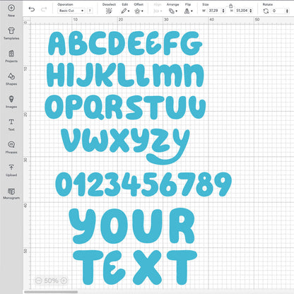 Blue Alphabet SVG, Blue Font PNG, Cricut Numbers SVG
