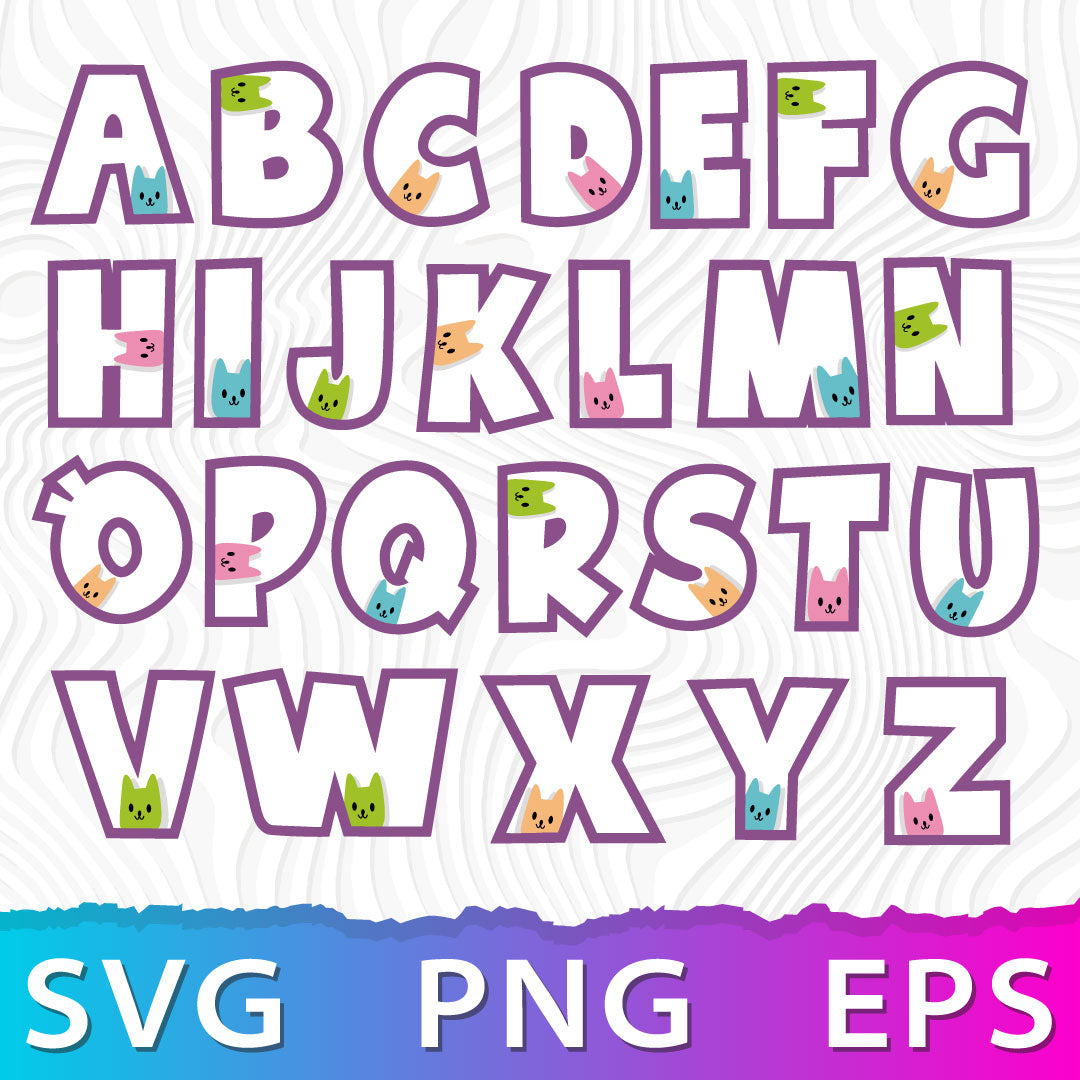 Gabby Dollhouse Alphabet SVG, Gabby Dollhouse Font PNG, Cricut Numbers SVG