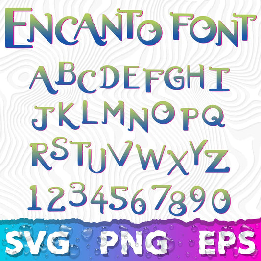 Encanto Alphabet SVG, Encanto Font PNG, Cricut Numbers SVG